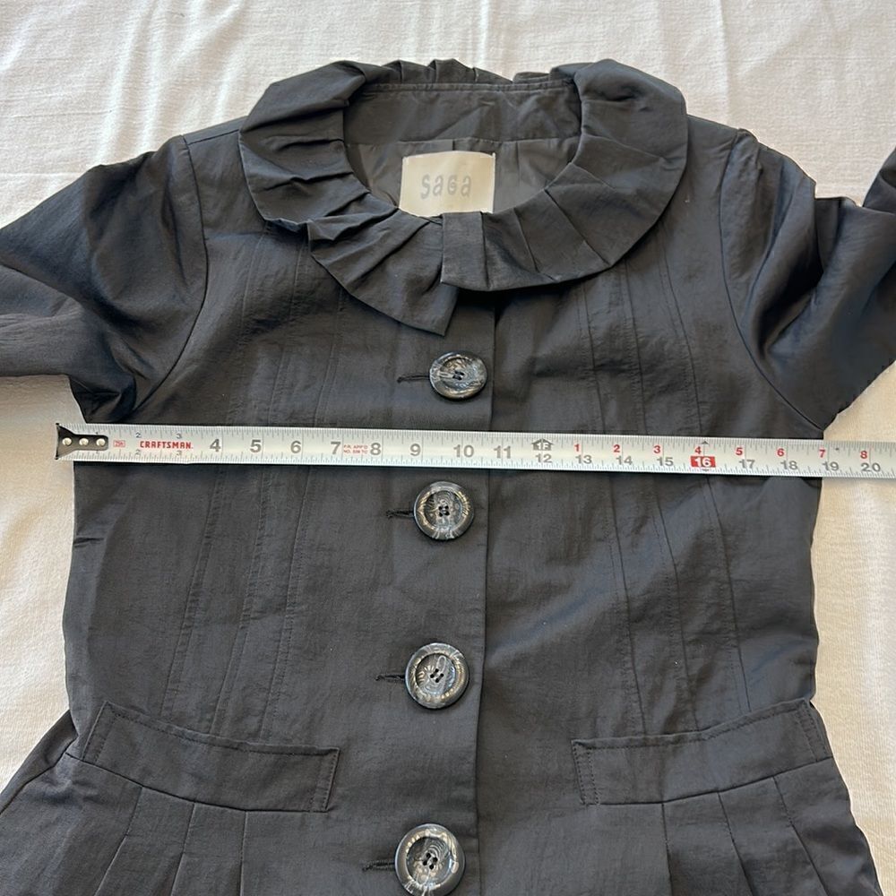 Saga women’s black ruffle jacket size 1 - Picture 11 of 15